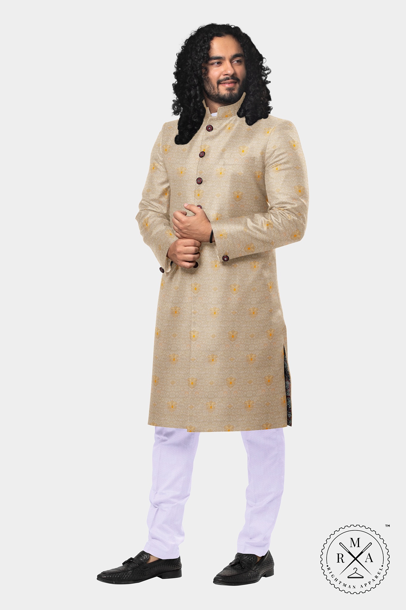 Golden Gleam with Pale Golden Textured Kurta SK92